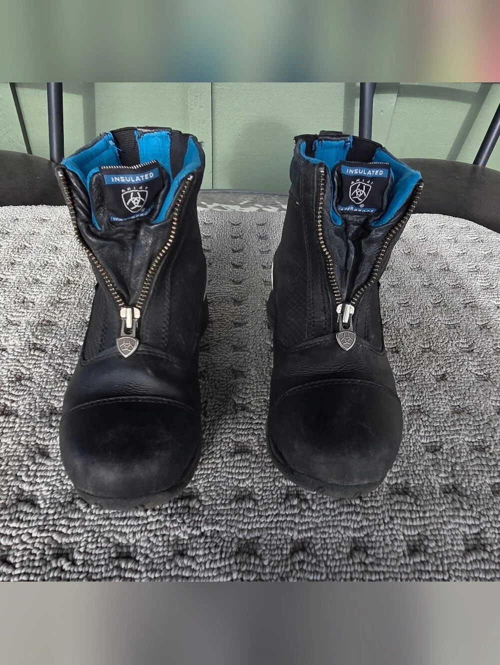 Ariat Kids Black Zip-Front Insulated Boots with Lining